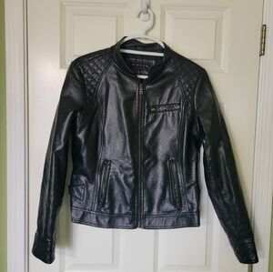 Women's Black Faux Leather Jacket